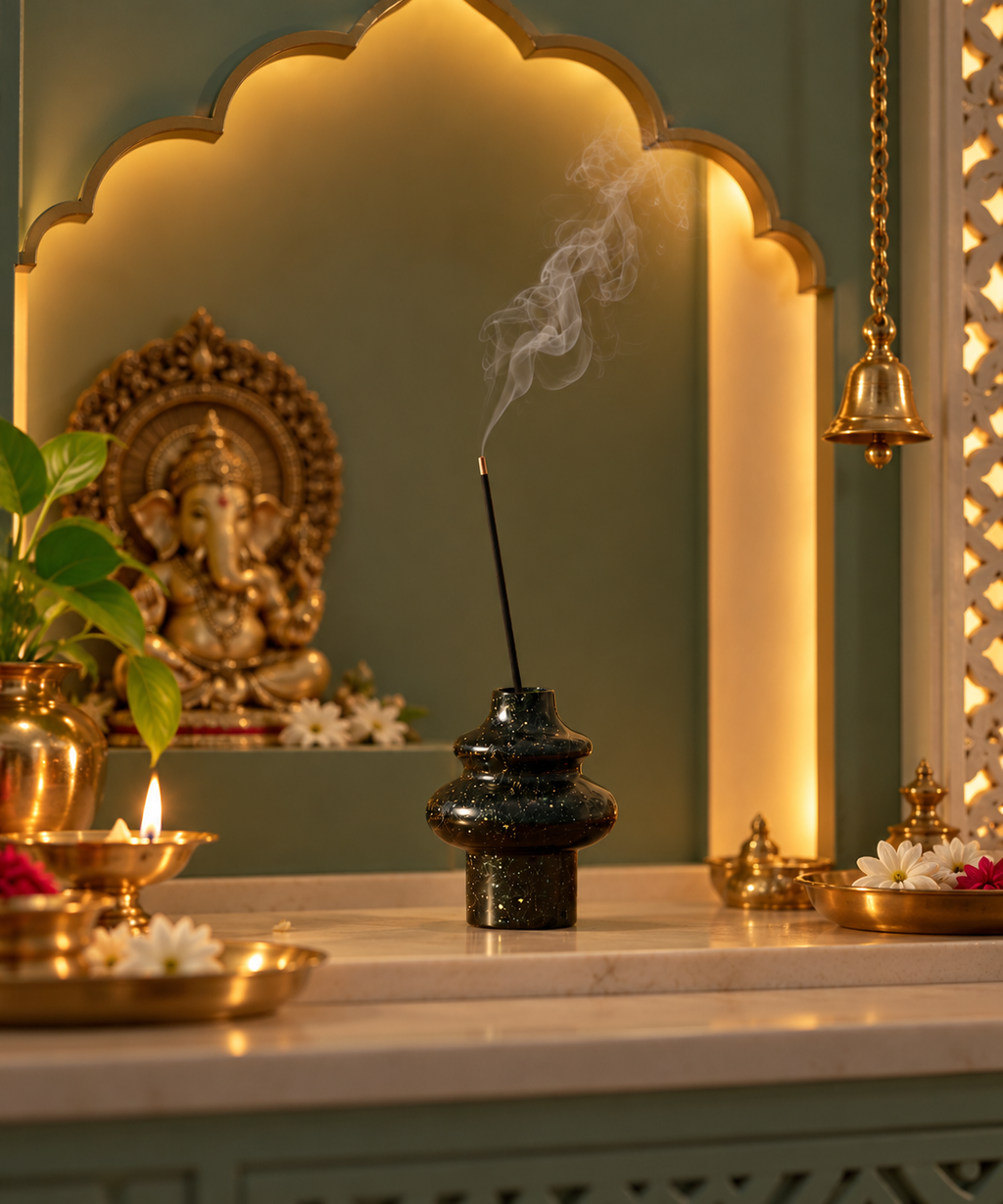 Handcrafted Resin Incense Holder for Pooja Room | TrueAura Homes