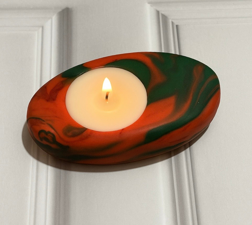 Handmade Scented Tealight Candle with Designer Resin Holder