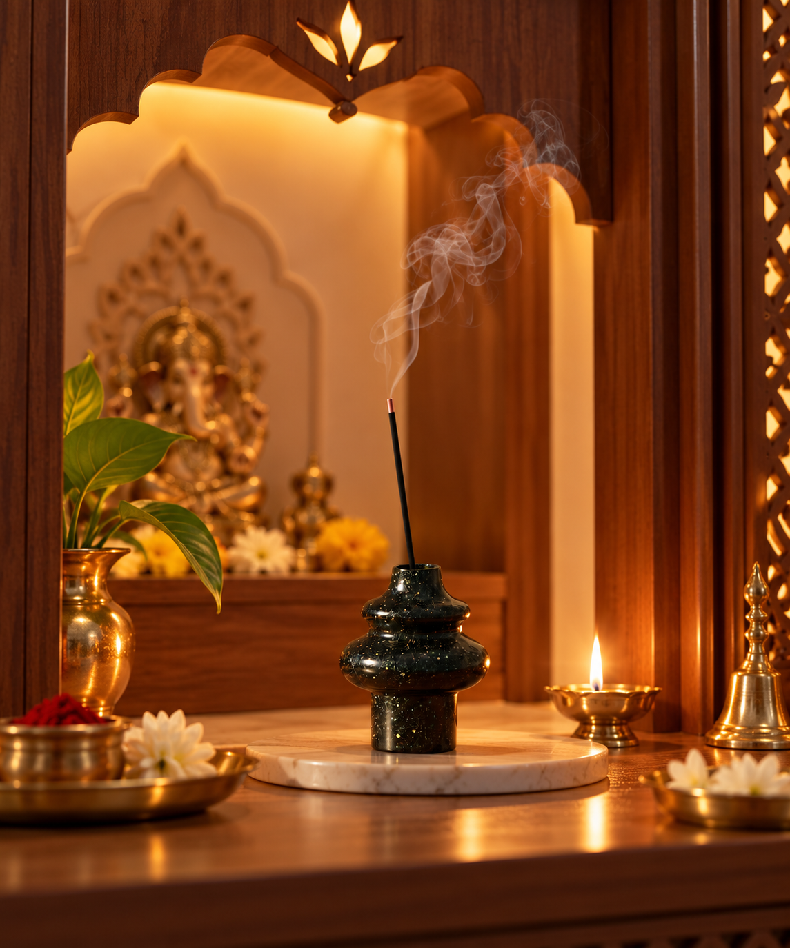 Handcrafted Resin Incense Holder for Pooja Room | TrueAura Homes