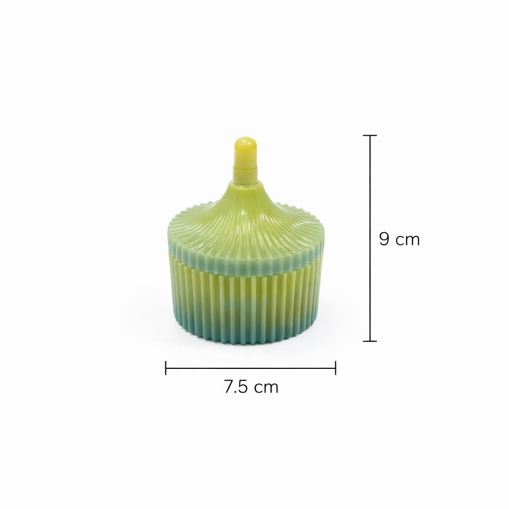 Ribbed Trinket Box with Sculpted Lid | Modern Home Decor Accent |