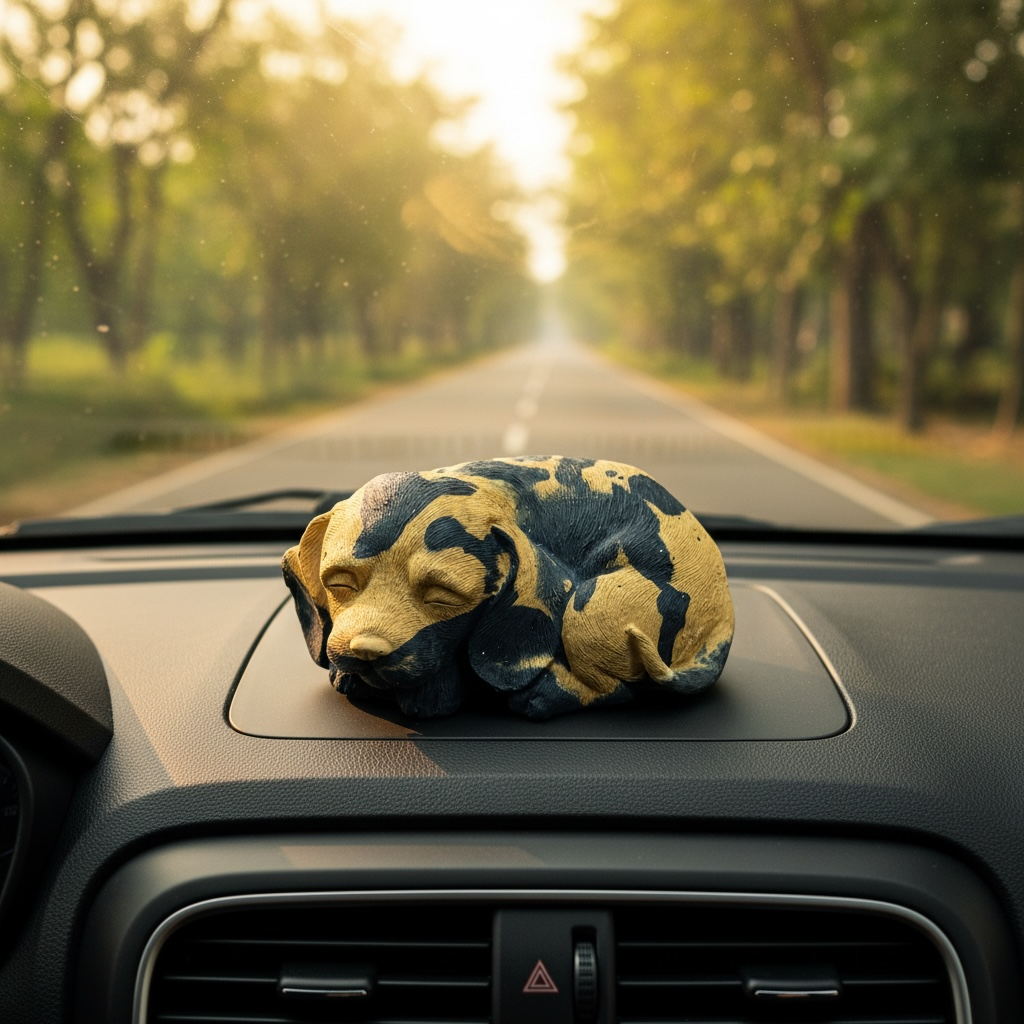 Abstract Sleeping Dog Car Dashboard Idol – Premium Resin Figurine
