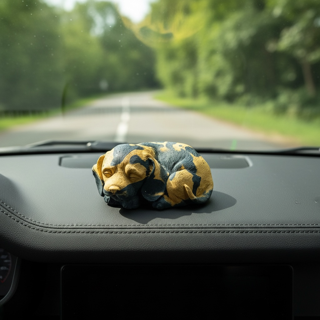 Abstract Sleeping Dog Car Dashboard Idol – Premium Resin Figurine