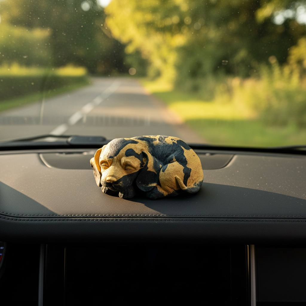 Abstract Sleeping Dog Car Dashboard Idol – Premium Resin Figurine