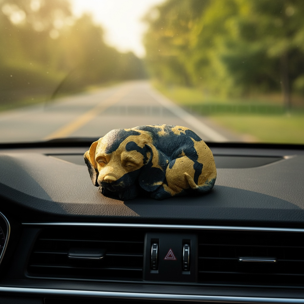Abstract Sleeping Dog Car Dashboard Idol – Premium Resin Figurine