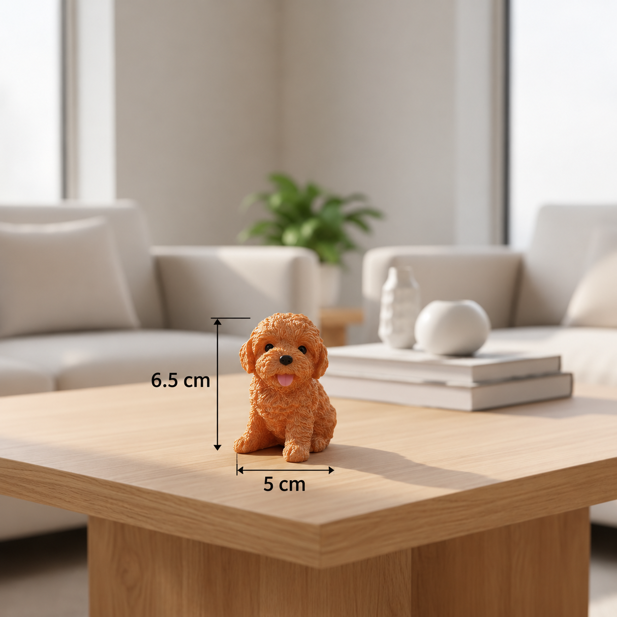 Handcrafted Cute Sitting Dog Resin Figurine | Mini Dog Showpiece for Home & Office Decor