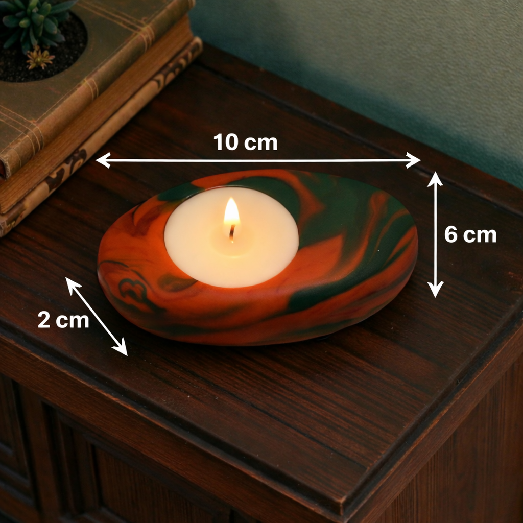 Handmade Scented Tealight Candle with Designer Resin Holder