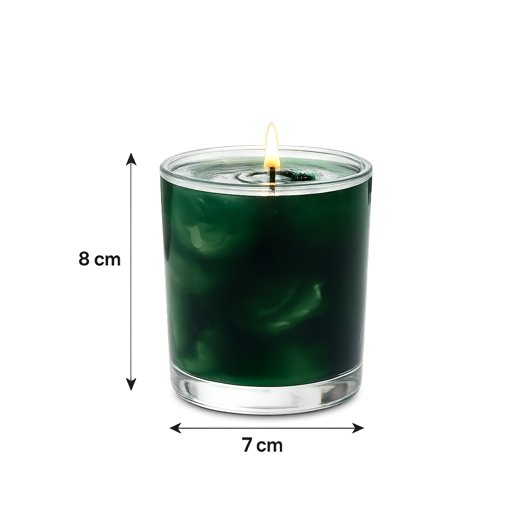 Handcrafted Scented Green Swirl Glass Candle  | Peaceful Home Decor Gift |