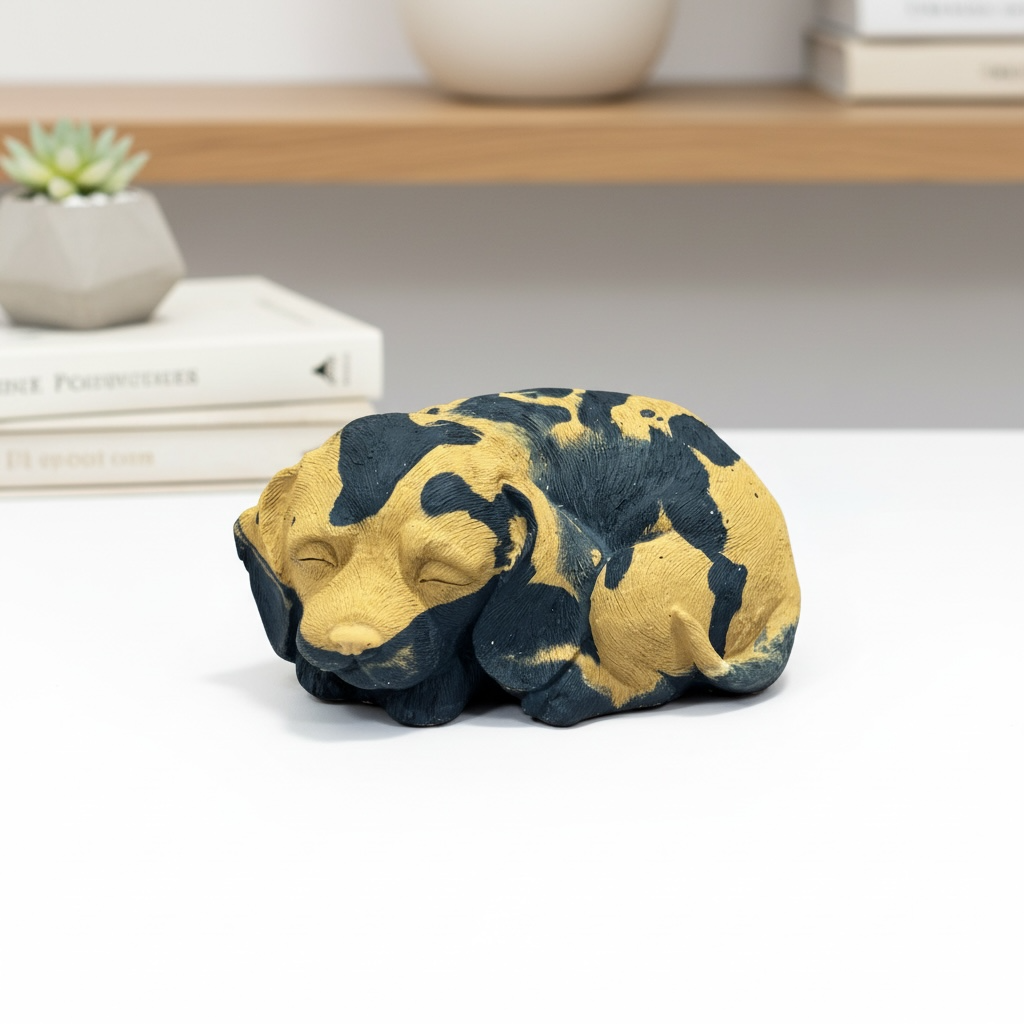 Abstract Handcrafted Resin Sleeping Dog Showpiece | 175 g |
