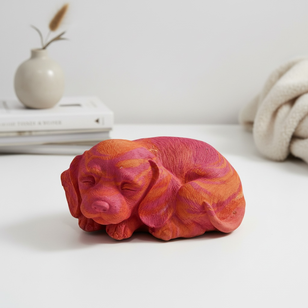 Handcrafted Resin Sleeping Dog | Elegant Home Decor Gift |