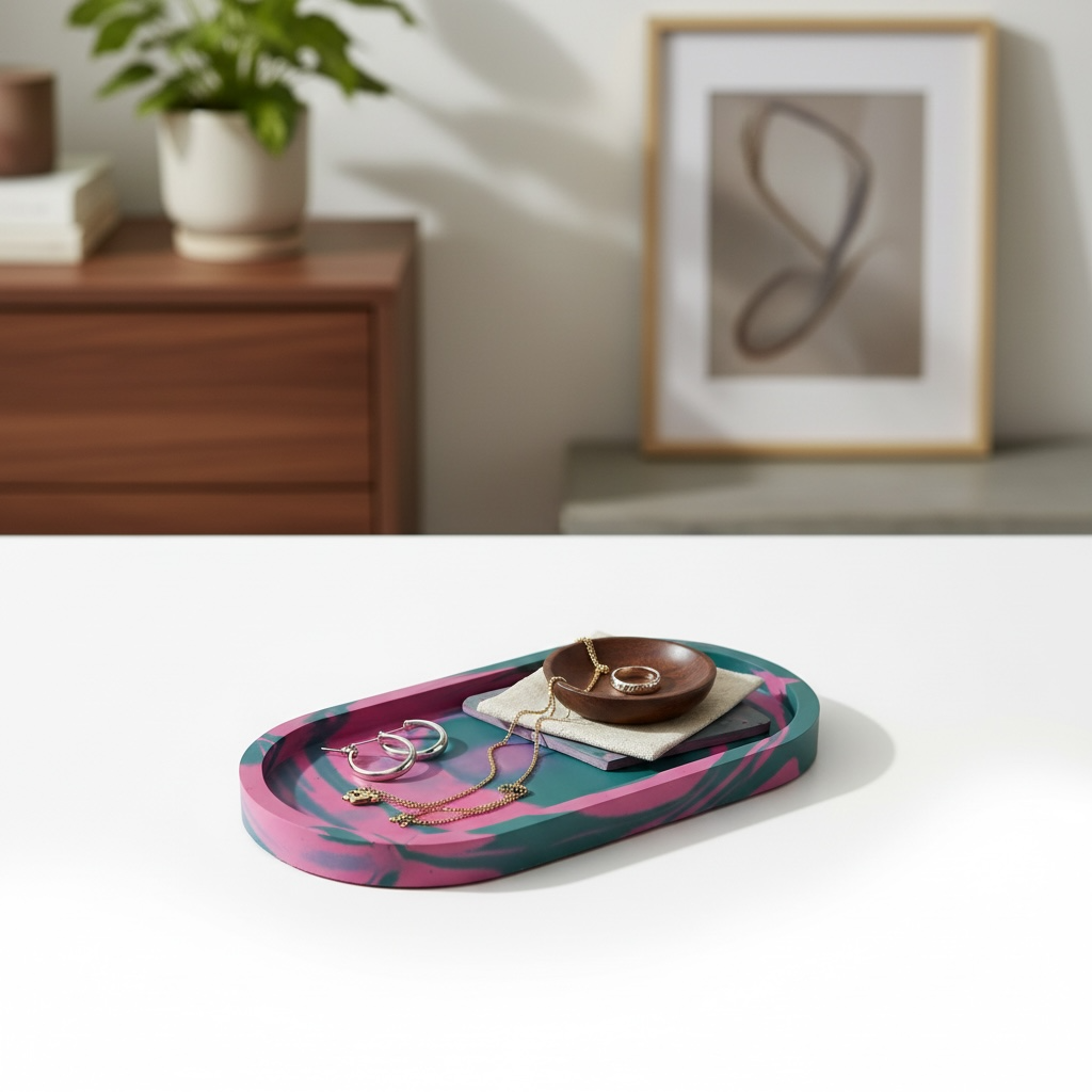 Artisan Handcrafted Oval Resin Tray | 215 g |