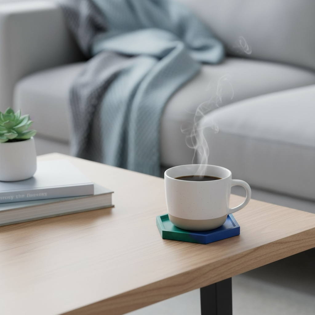 Hexagon Resin Coaster | Modern Table Accent |