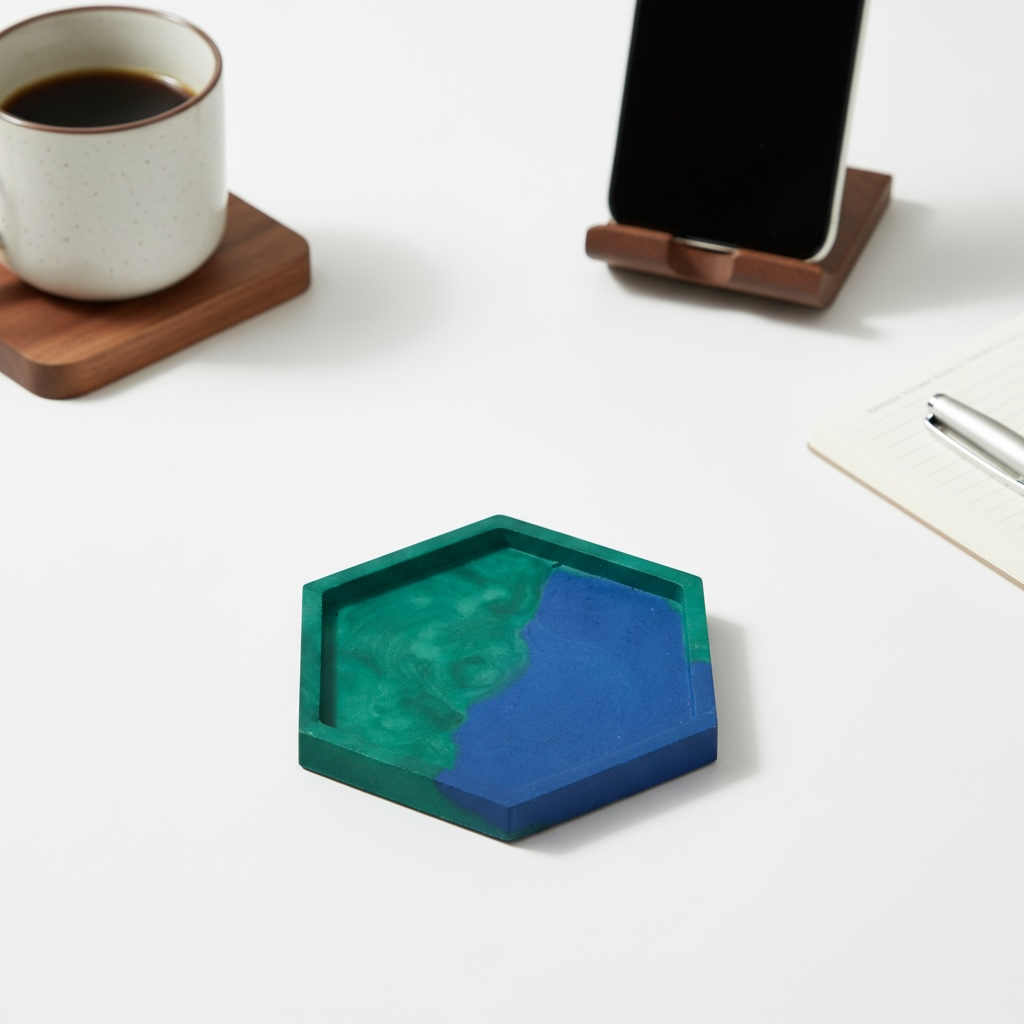 Hexagon Resin Coaster | Modern Table Accent |