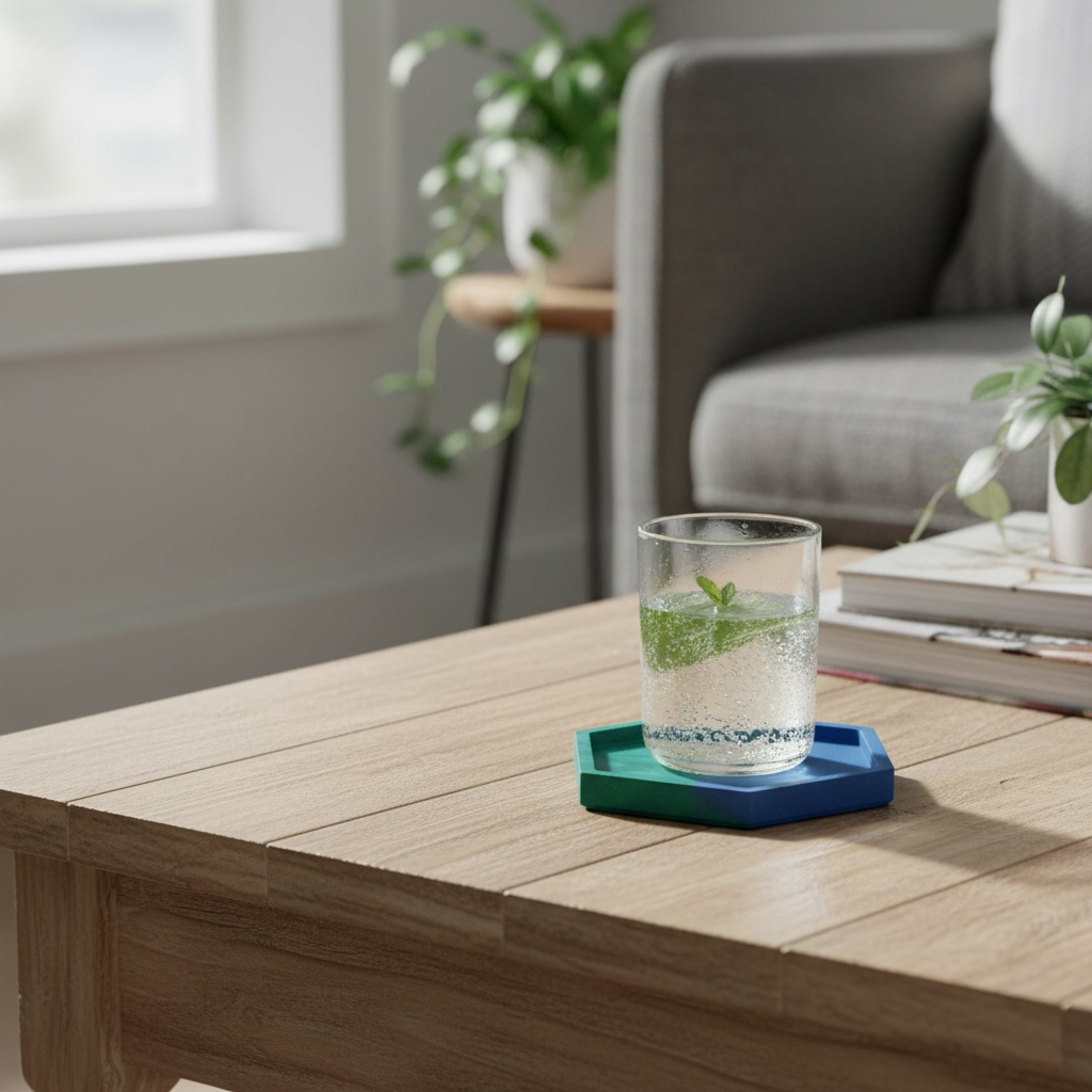 Hexagon Resin Coaster | Modern Table Accent |