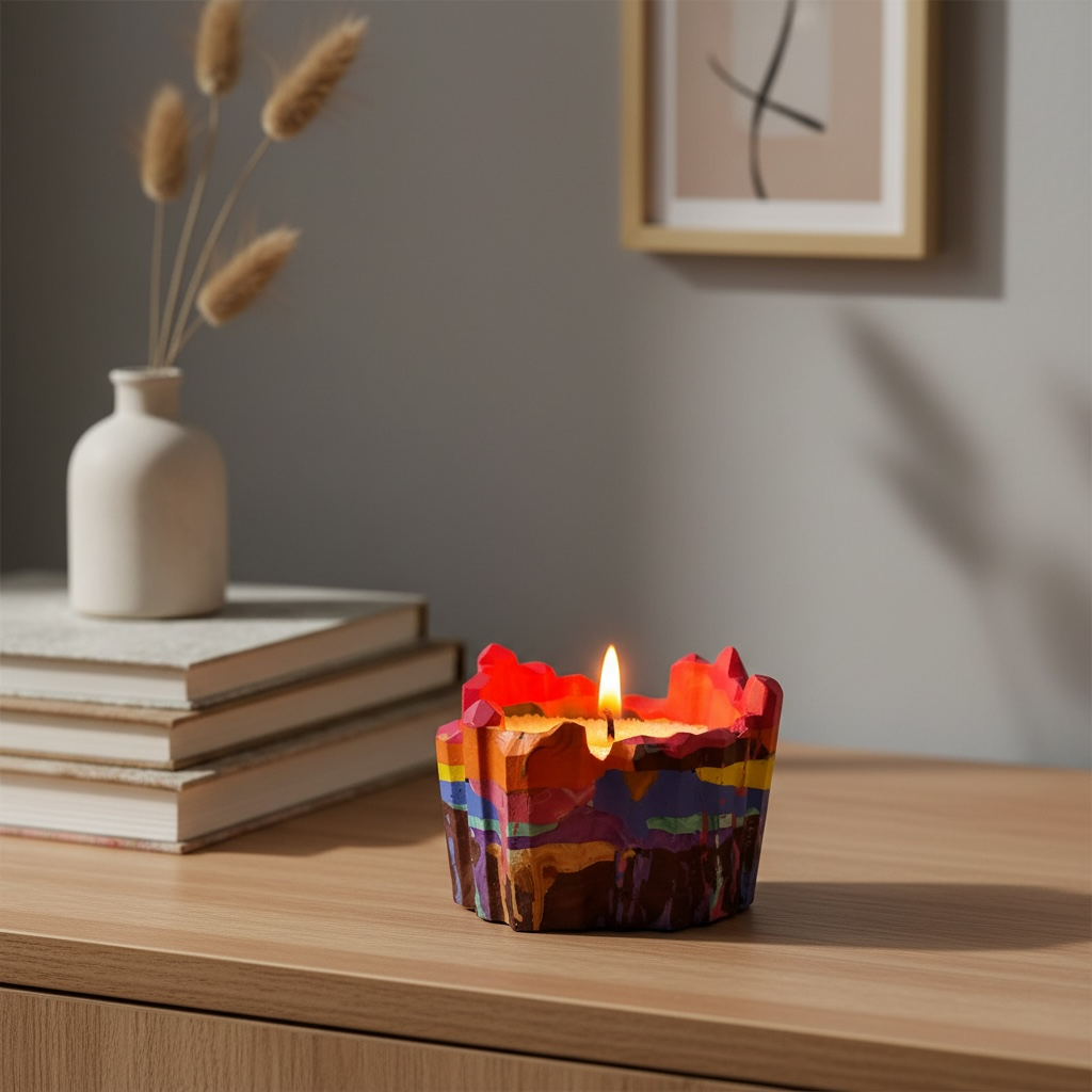 Abstract  Multicolor Artistic Scented Candle | 95 g |
