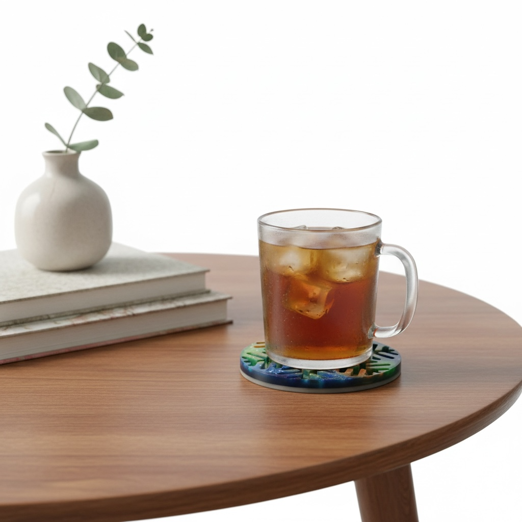 Mandala Resin Coaster | Artistic Table Decor |