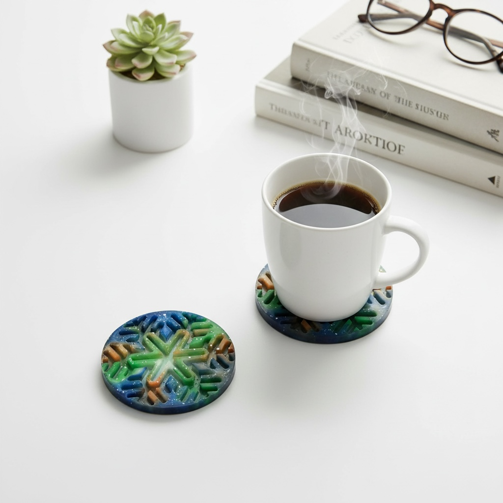Mandala Resin Coaster | Artistic Table Decor |