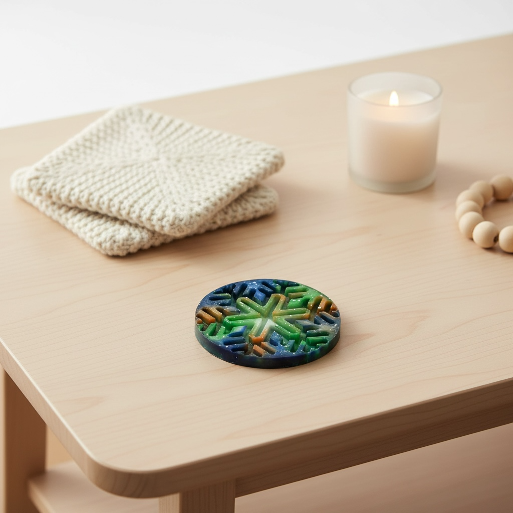 Mandala Resin Coaster | Artistic Table Decor |