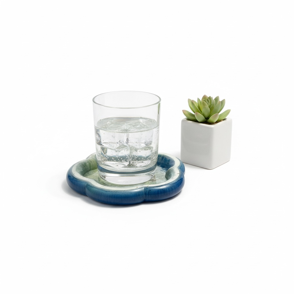 Ocean Bloom Resin Tray | Elegant Organizer Decor |
