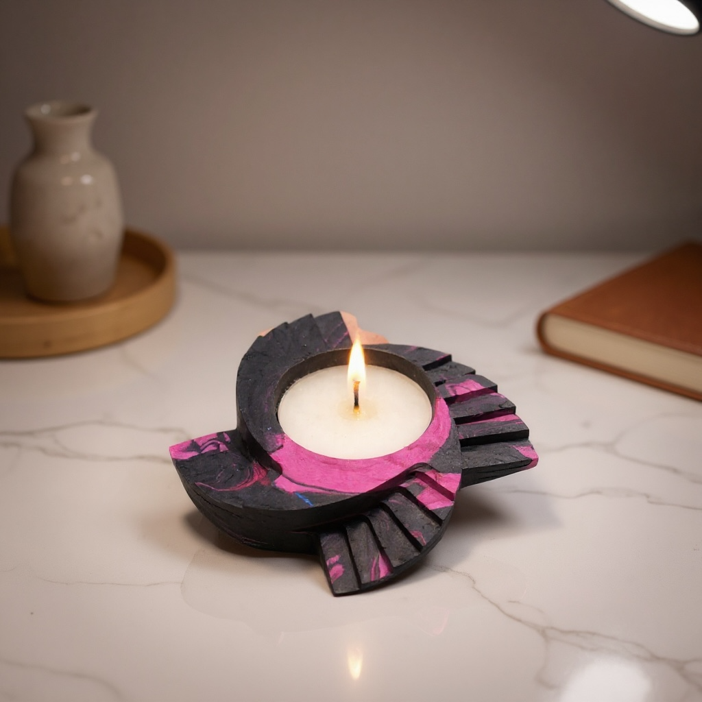 Sculpted Abstract Candle | Modern Artistic Decor |