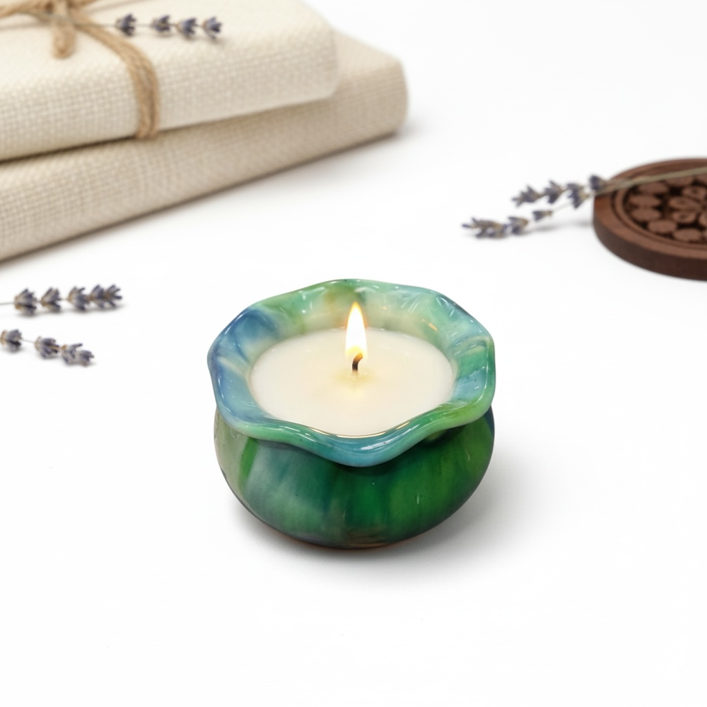 Emerald Bloom Candle | Elegant Decor & Perfect Gift |