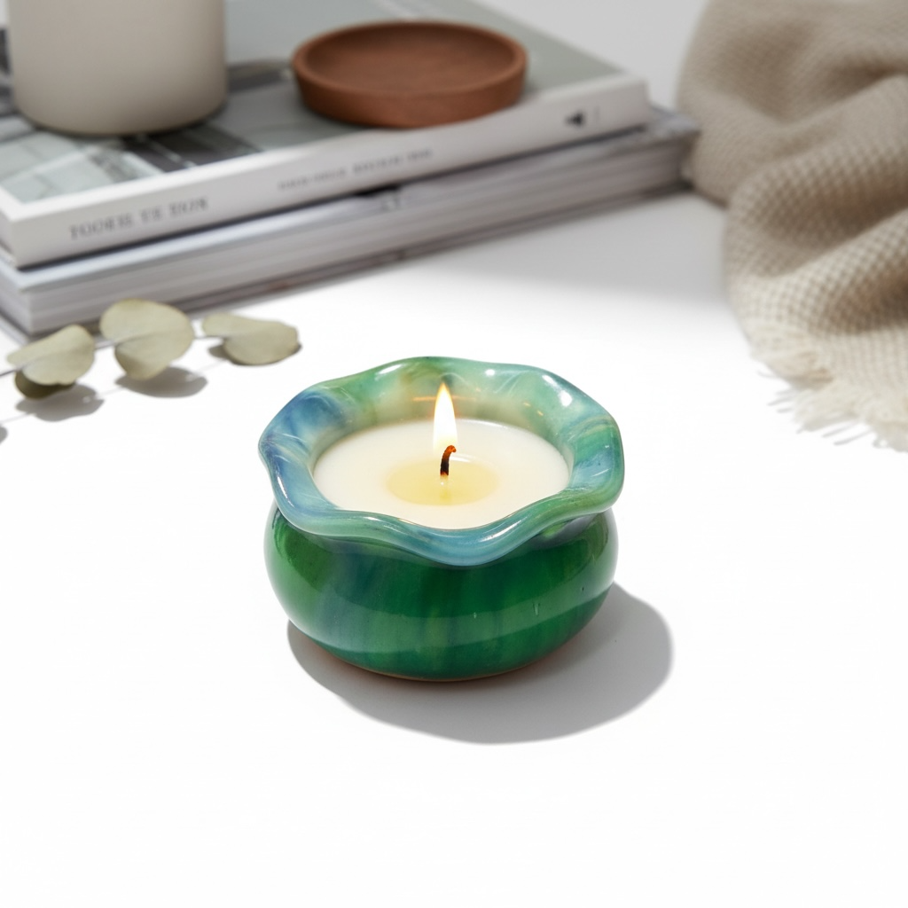 Emerald Bloom Candle | Elegant Decor & Perfect Gift |