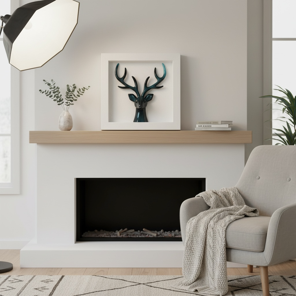 Deer Head Shadow Box – 20 x 20 cm Wall Décor