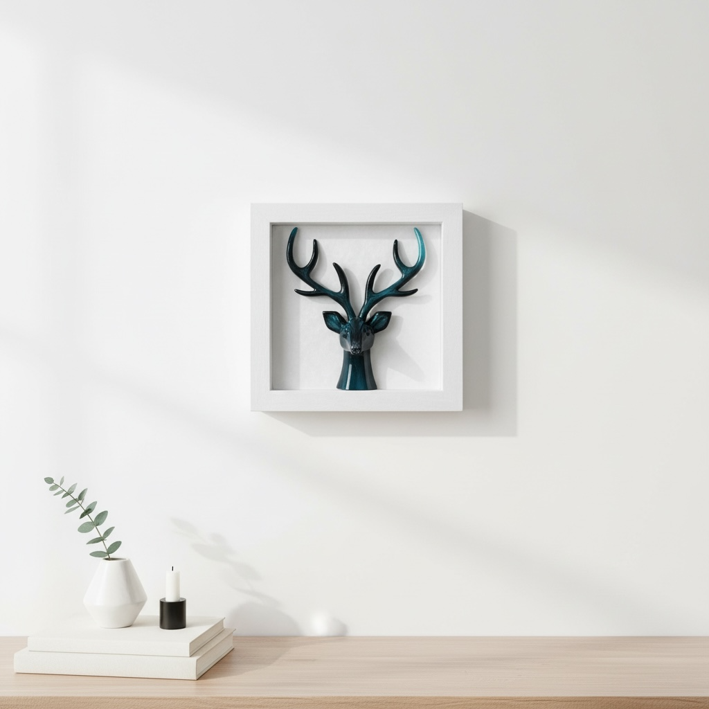 Deer Head Shadow Box – 20 x 20 cm Wall Décor