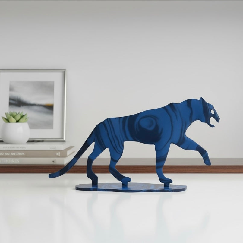 Blue Panther Resin Art | Premium Decor Piece