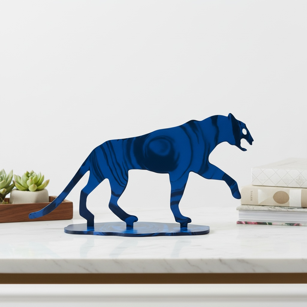 Blue Panther Resin Art | Premium Decor Piece