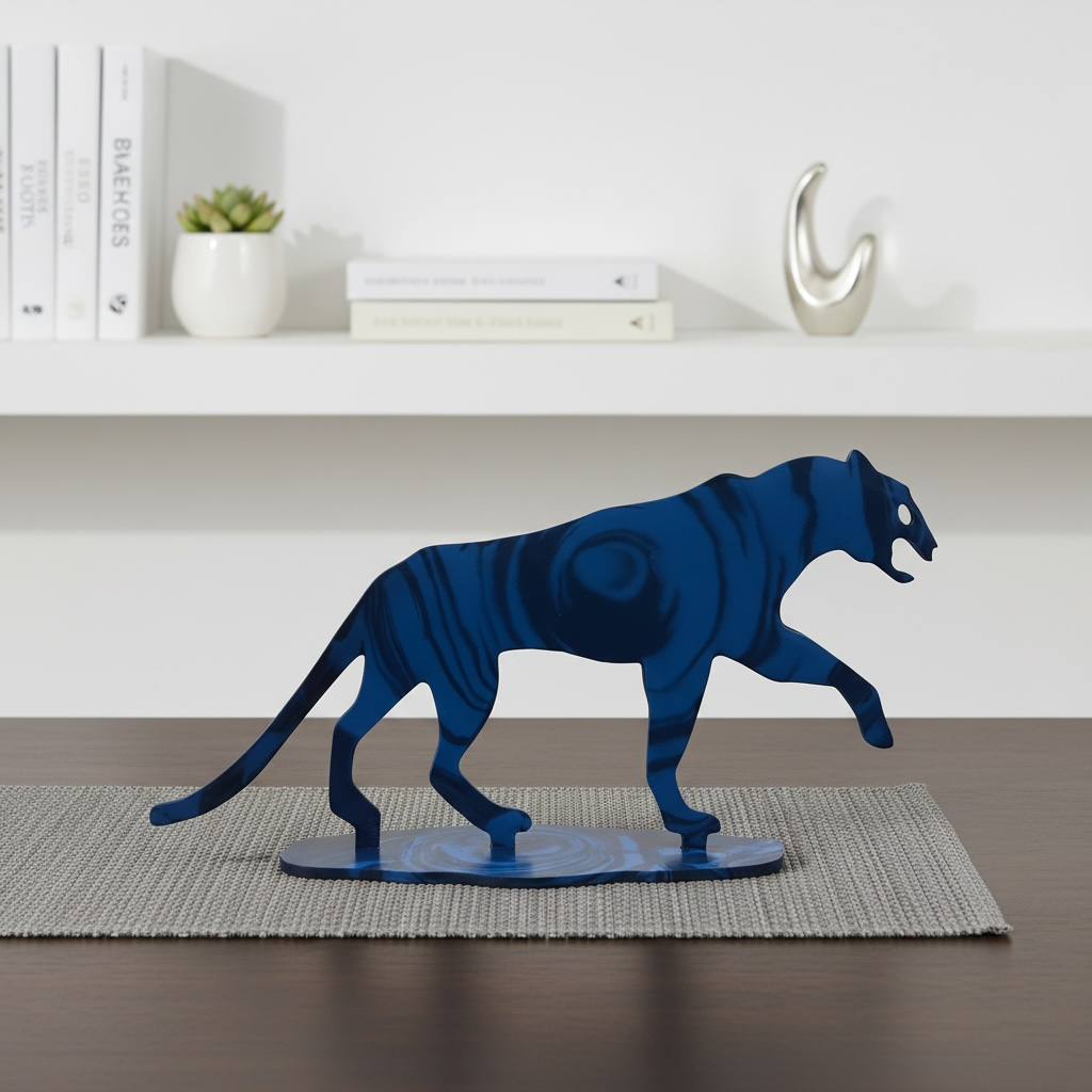 Blue Panther – Artistic Resin Statement Piece