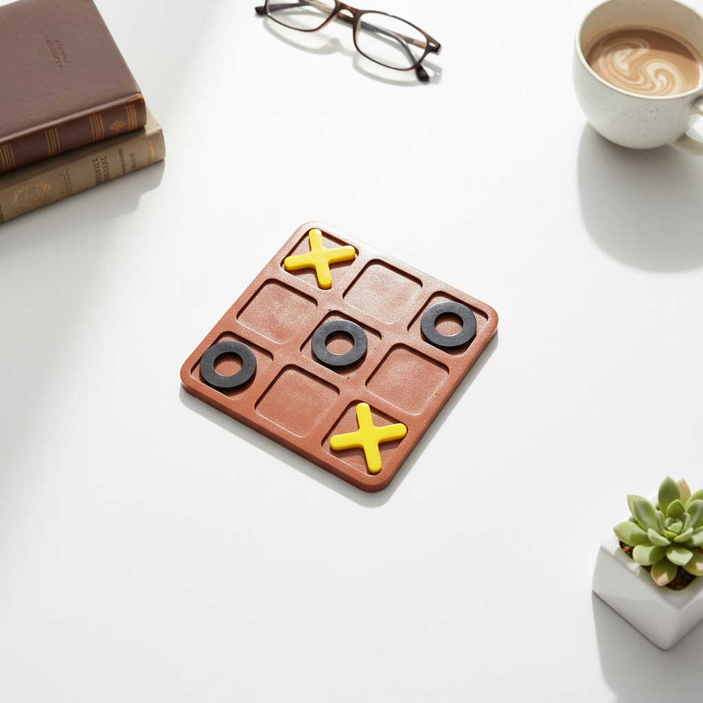 Handcrafted Resin ❌⭕ Tic Tac Toe – Modern Tabletop Game