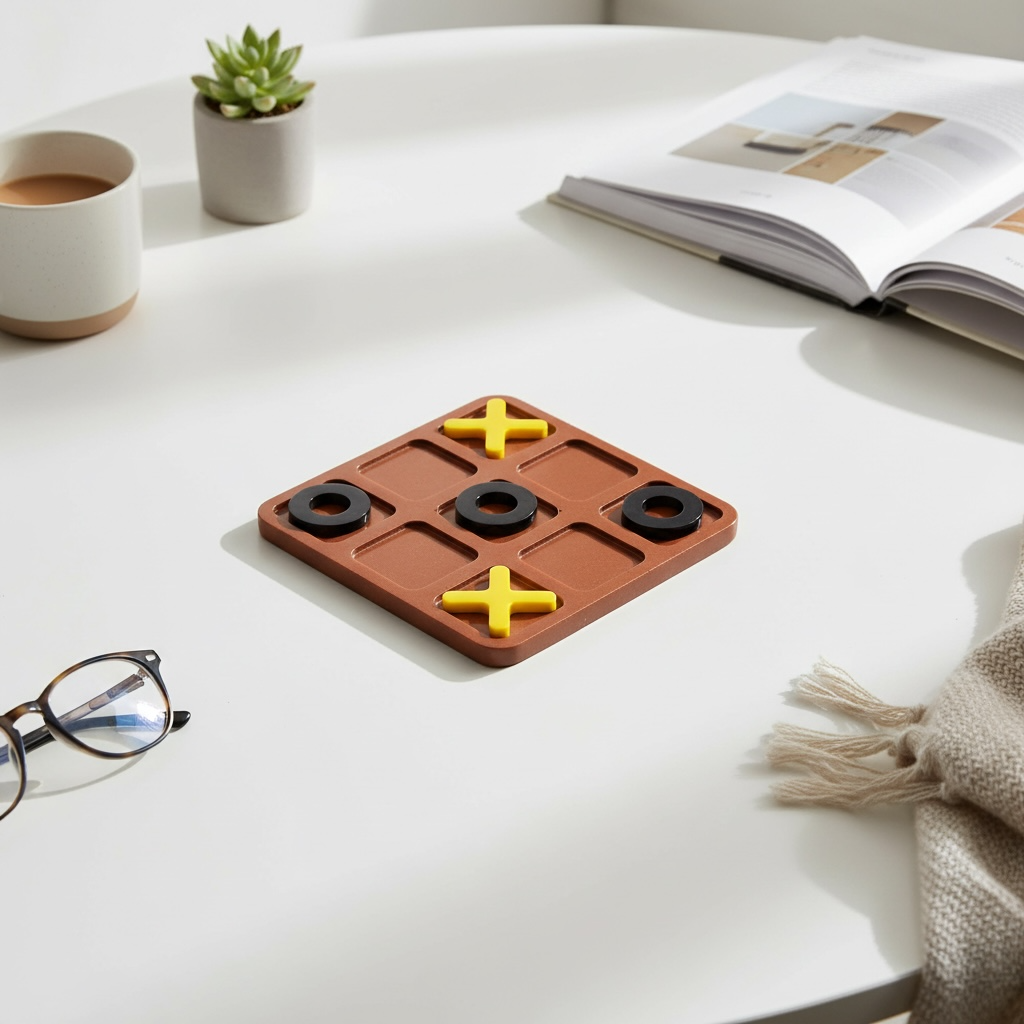 Handcrafted Resin ❌⭕ Tic Tac Toe – Modern Tabletop Game