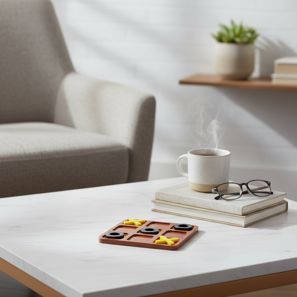 Handcrafted Resin ❌⭕ Tic Tac Toe – Modern Tabletop Game