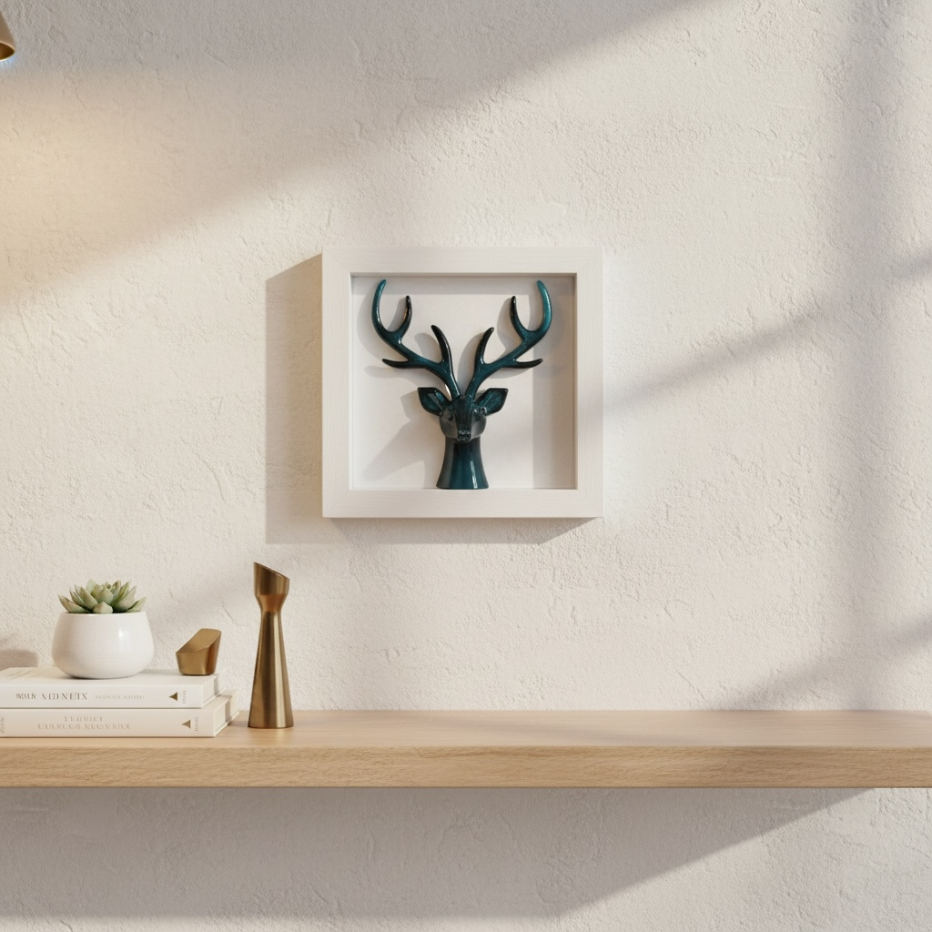 Deer Head Shadow Box – 20 x 20 cm Wall Décor