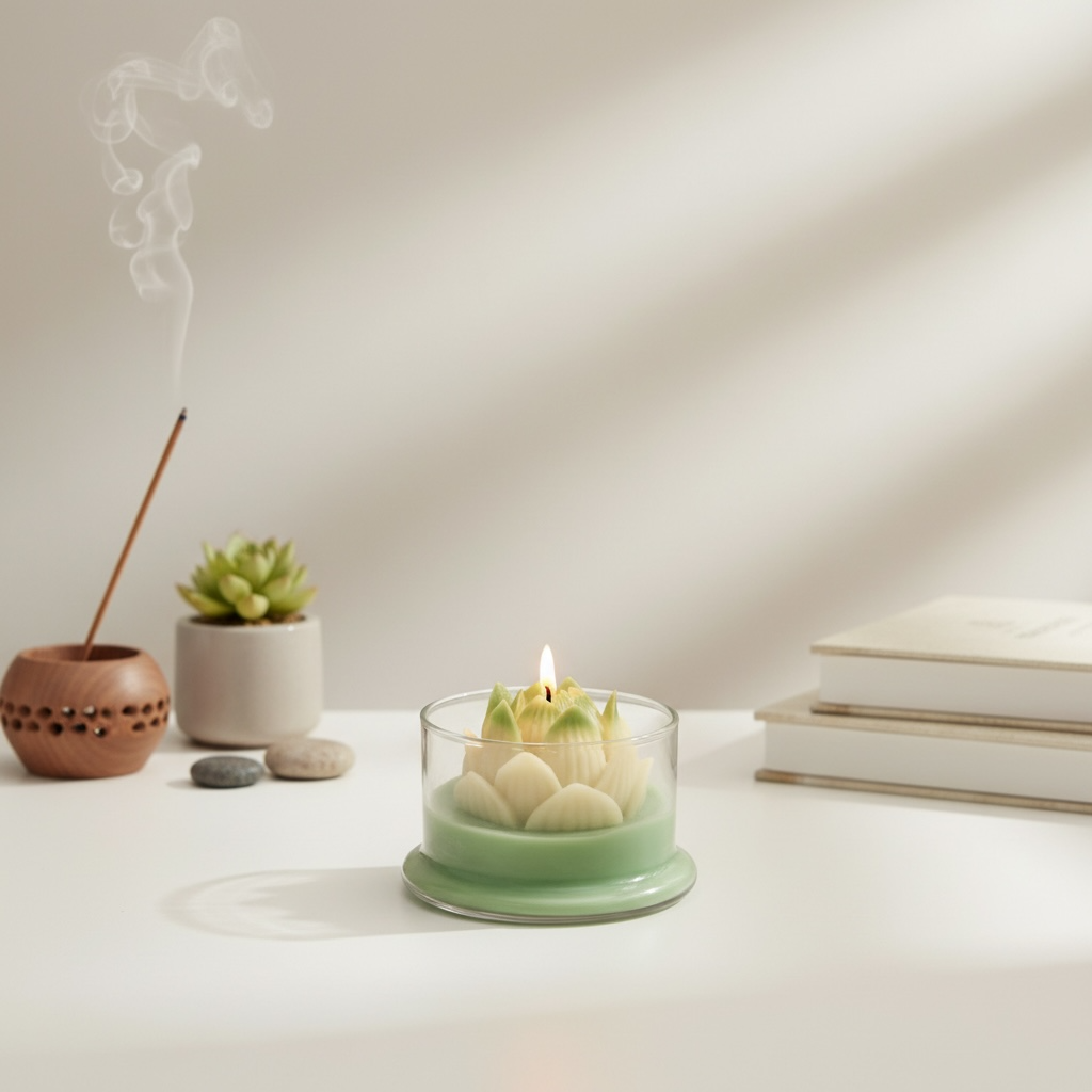 Lotus Glass Candle | Premium Decor & Gift