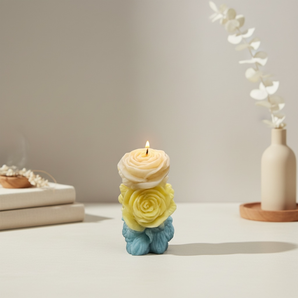 Rose Flower Candle | Romantic Aesthetic Gift