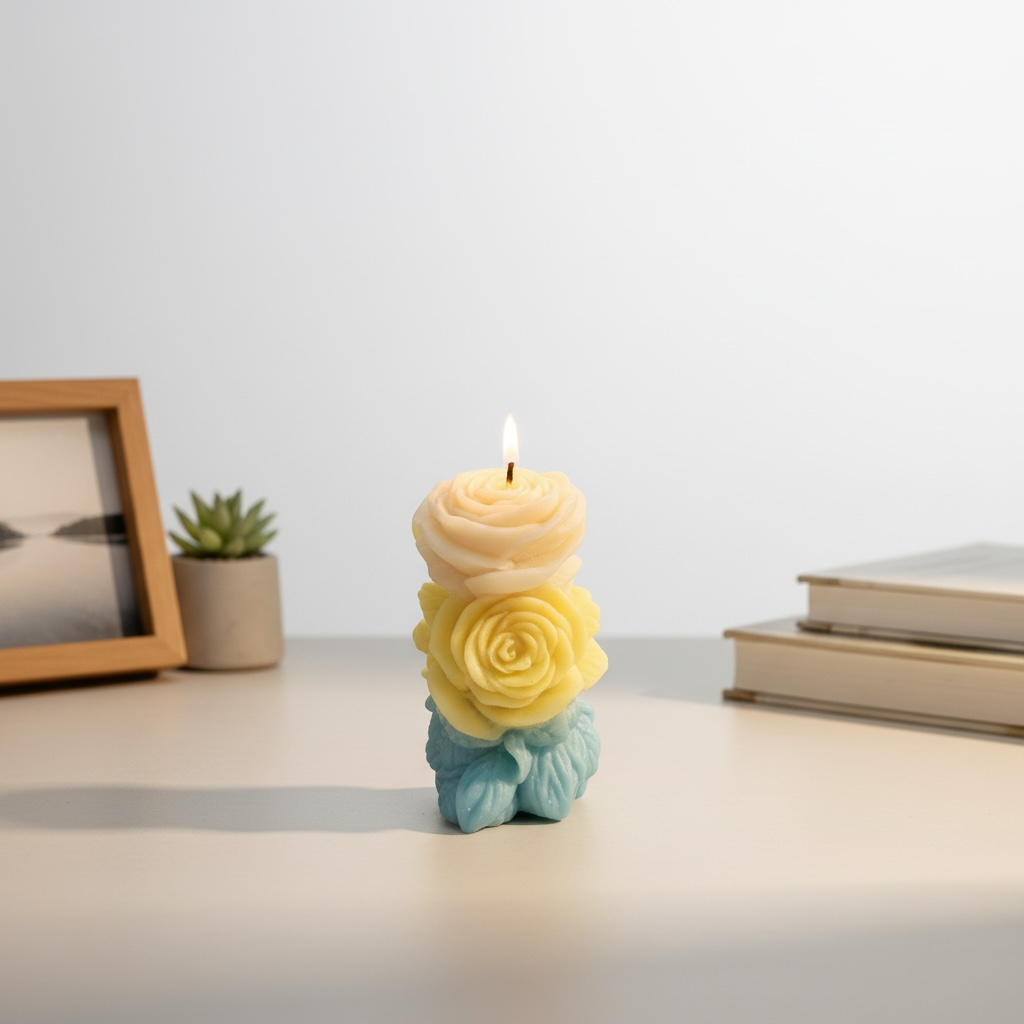 Rose Flower Candle | Romantic Aesthetic Gift