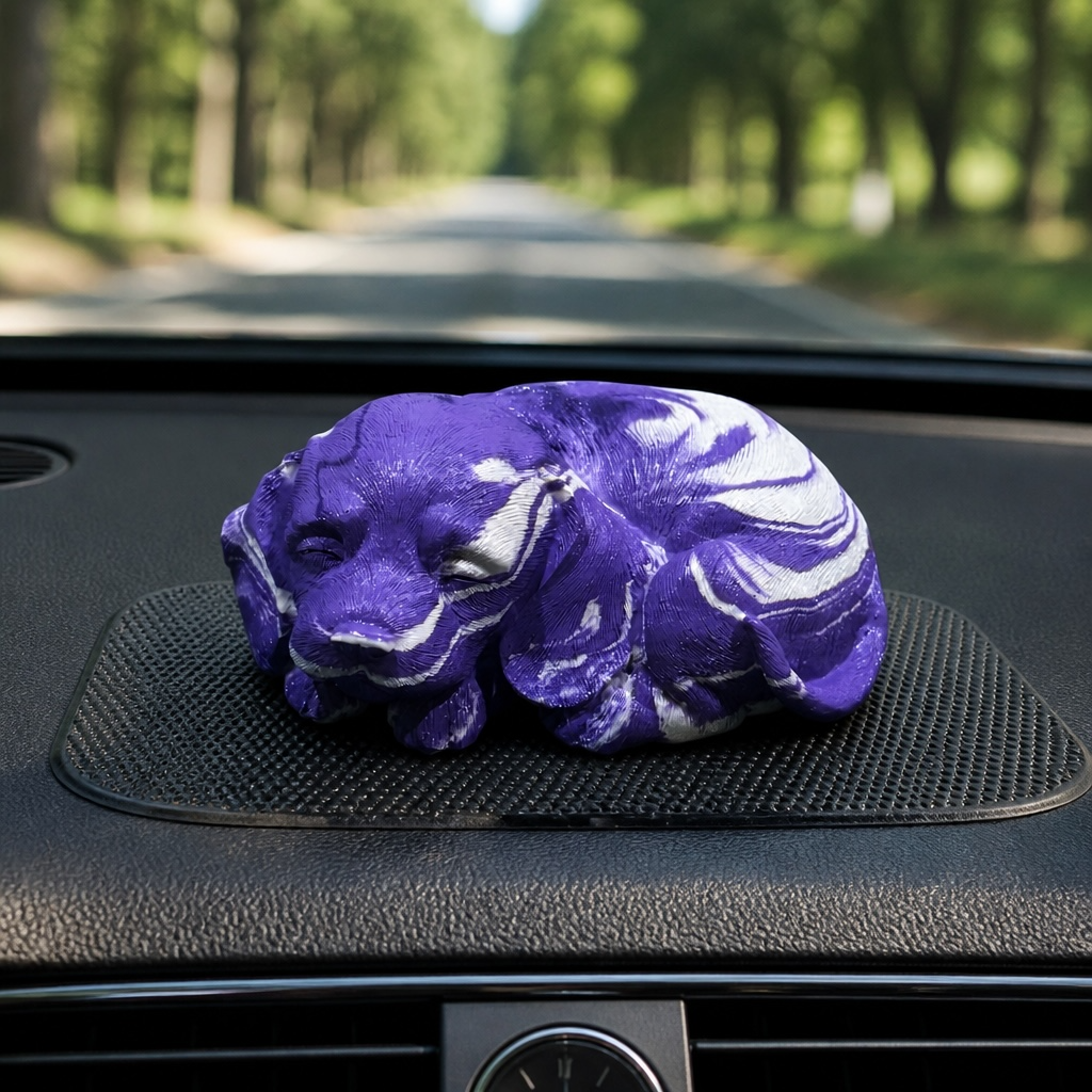 Abstract Sleeping Dog Car Dashboard Idol – Resin Figurine