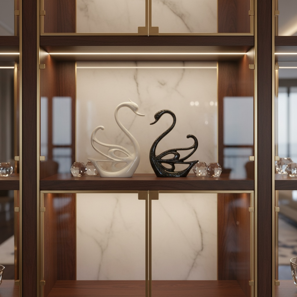 Artistic Swan Couple Decorative Figurines – Elegant Home Décor