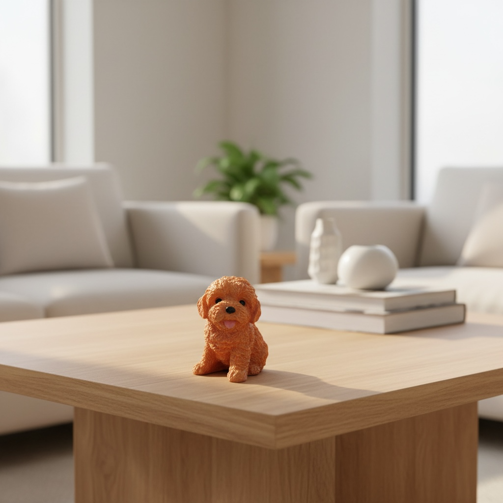 Handcrafted Cute Sitting Dog Resin Figurine | Mini Dog Showpiece for Home & Office Decor