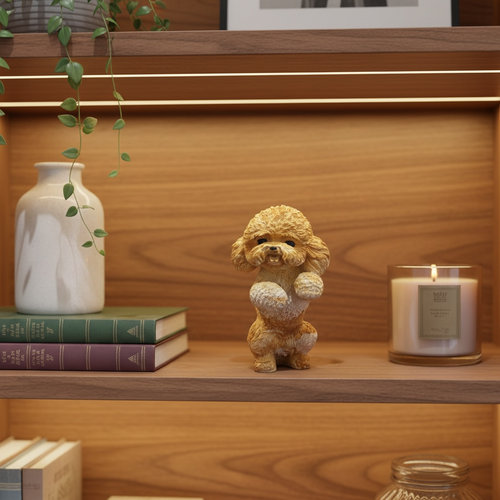 Cute Puppy Home Décor Showpiece - Handmade Resin Dog Figurine