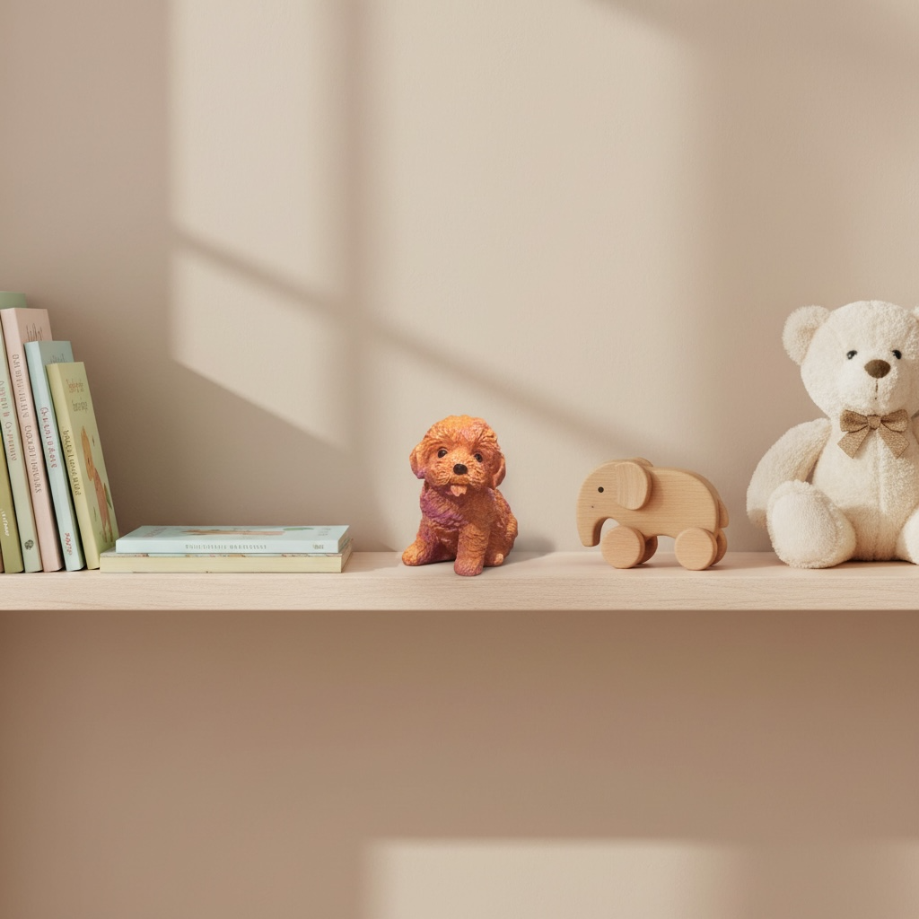 Handcrafted Cute Sitting Dog Resin Figurine | Mini Dog Showpiece for Home & Office Decor