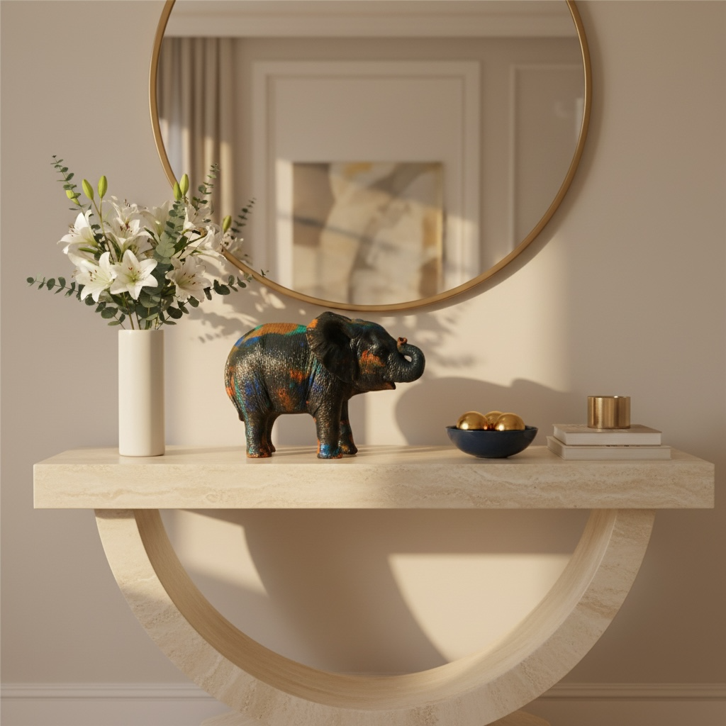 Abstract Resin Elephant Figurine – Unique Home Décor Showpiece