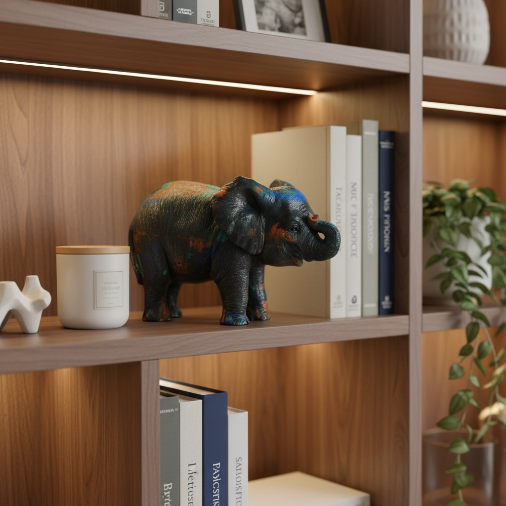 Abstract Resin Elephant Figurine – Unique Home Décor Showpiece