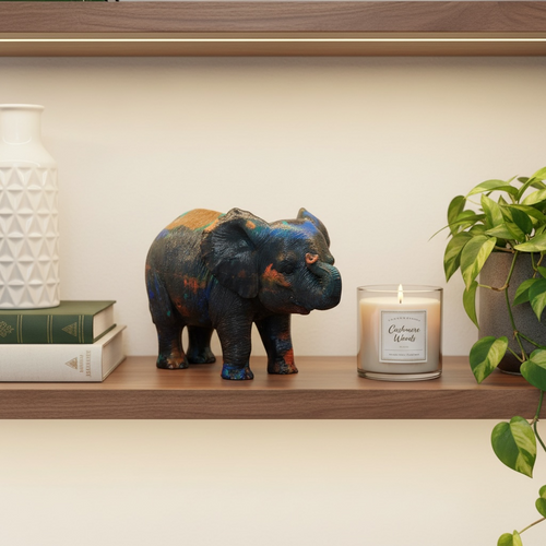 Abstract Resin Elephant Figurine – Unique Home Décor Showpiece