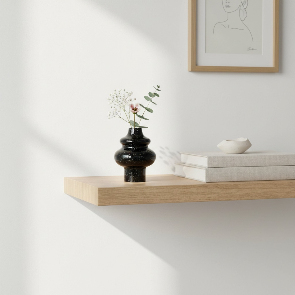 Handmade Resin Mini Vase – Modern Black Decorative Accent