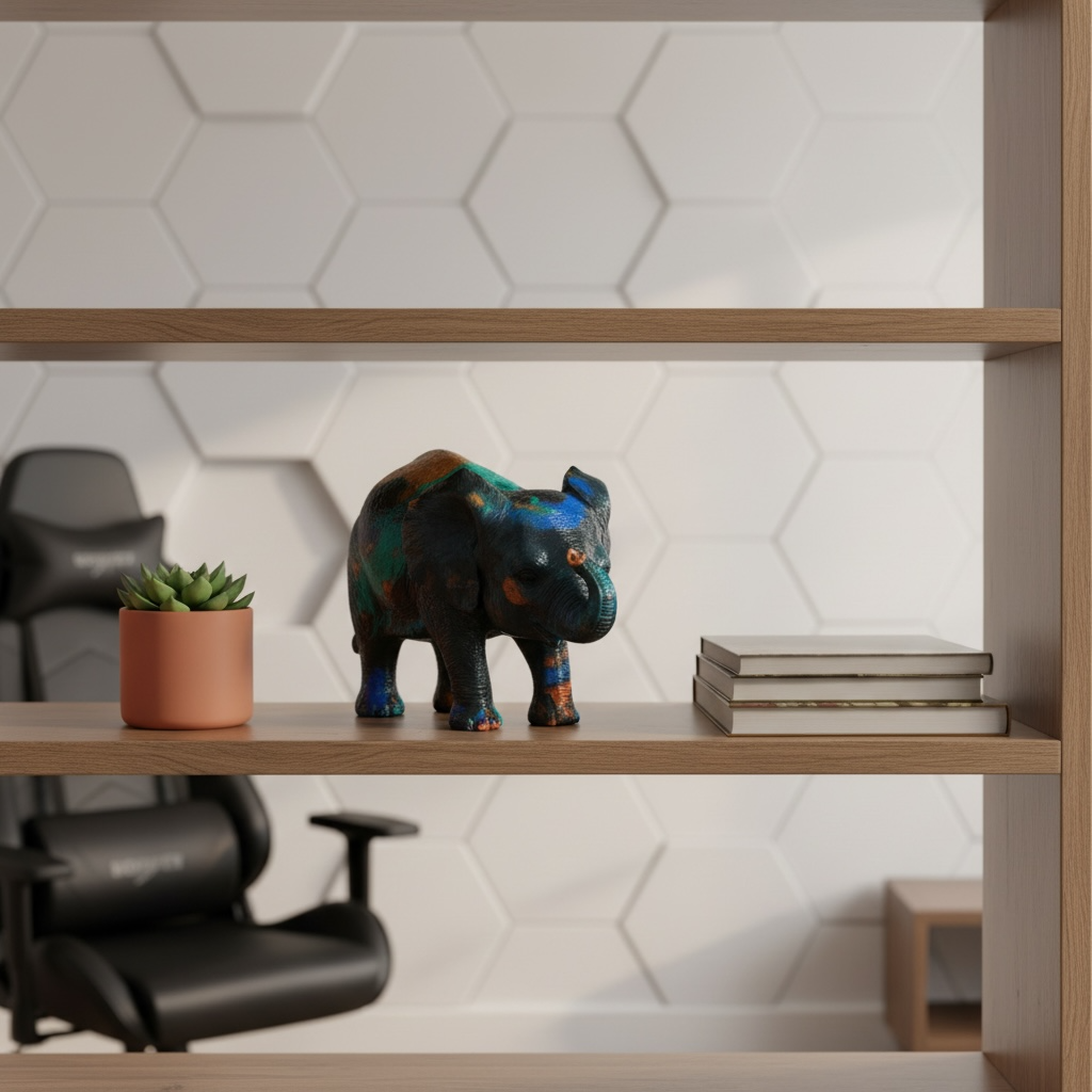 Abstract Resin Elephant Figurine – Unique Home Décor Showpiece