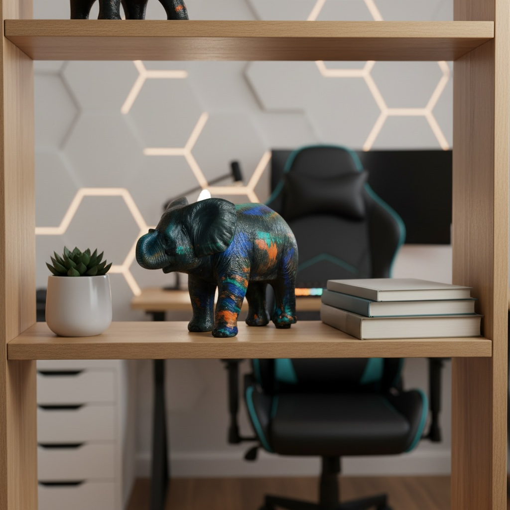 Abstract Resin Elephant Figurine – Unique Home Décor Showpiece