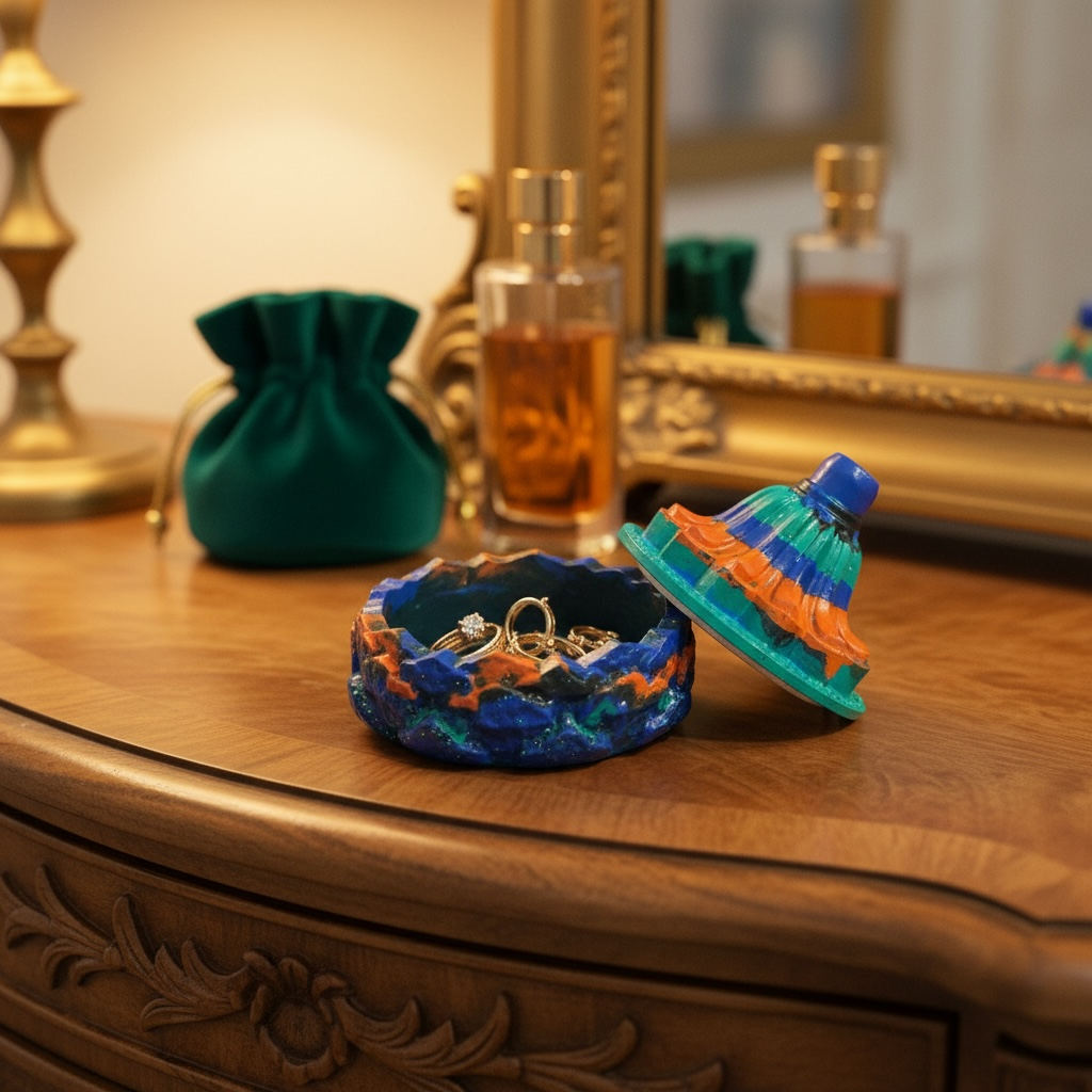 Colorful Resin Jewellery & Trinket Box – Handmade Decorative Storage