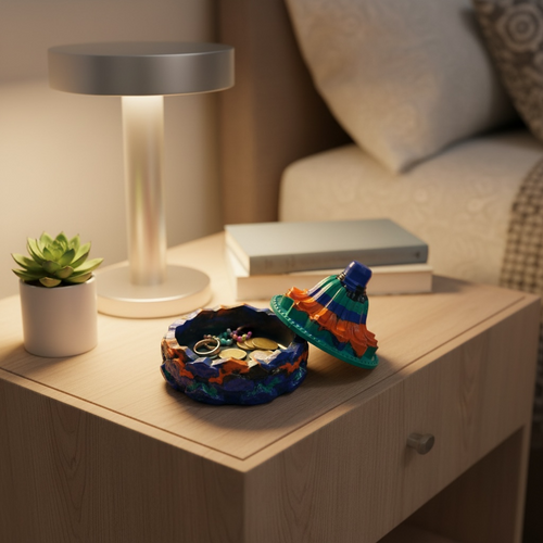 Colorful Resin Jewellery & Trinket Box – Handmade Decorative Storage